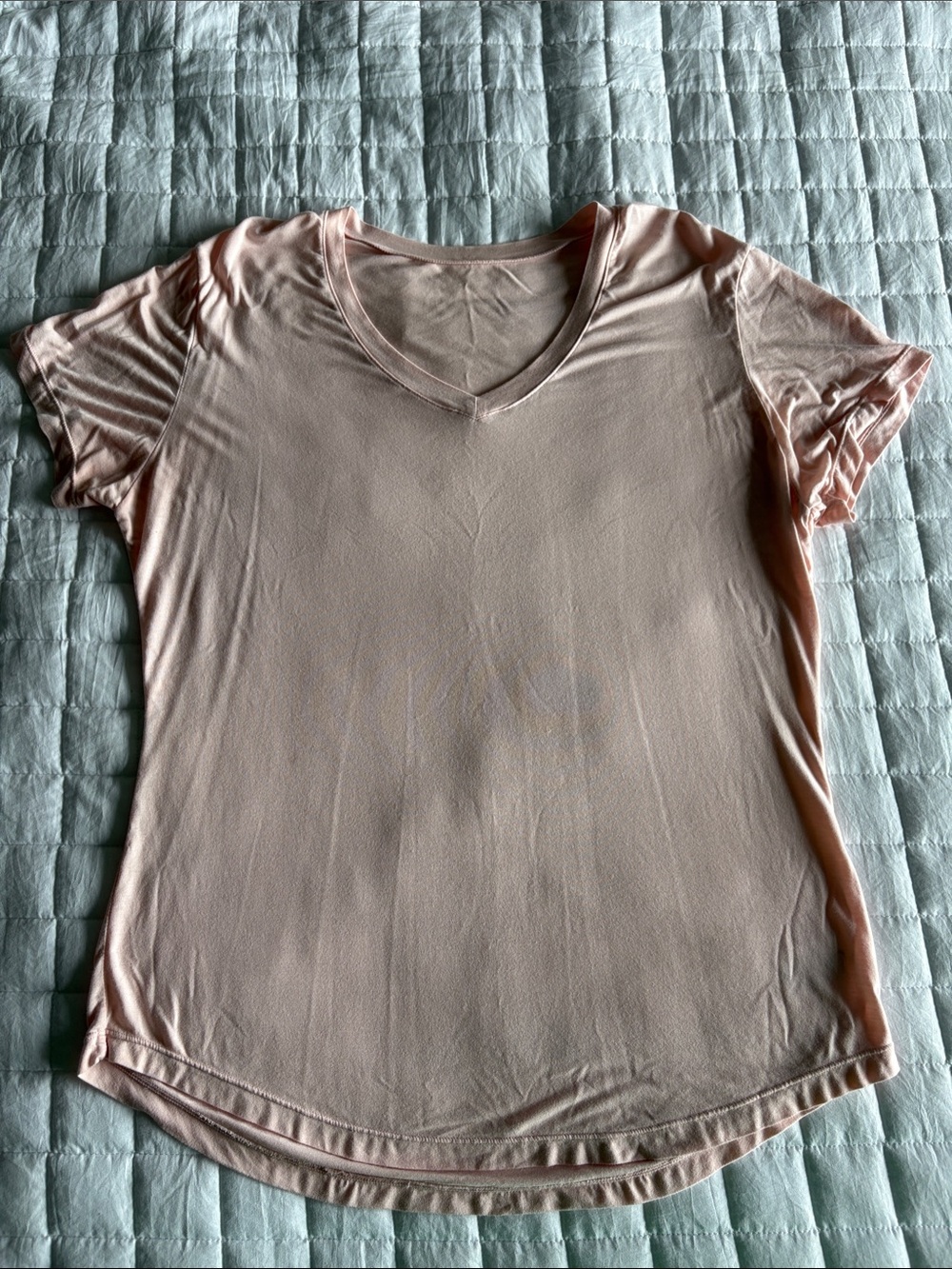 ZYIA Blush Pink V-Neck Short Sleeve Top